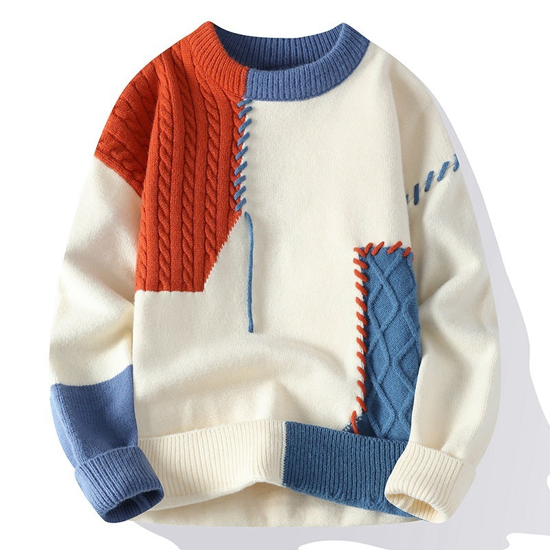 Colorblock Pullover Sweater - Long Sleeve Men's Top