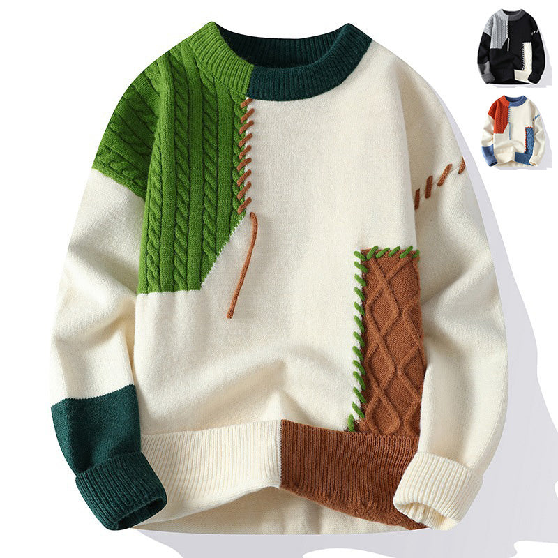 Colorblock Pullover Sweater - Long Sleeve Men's Top