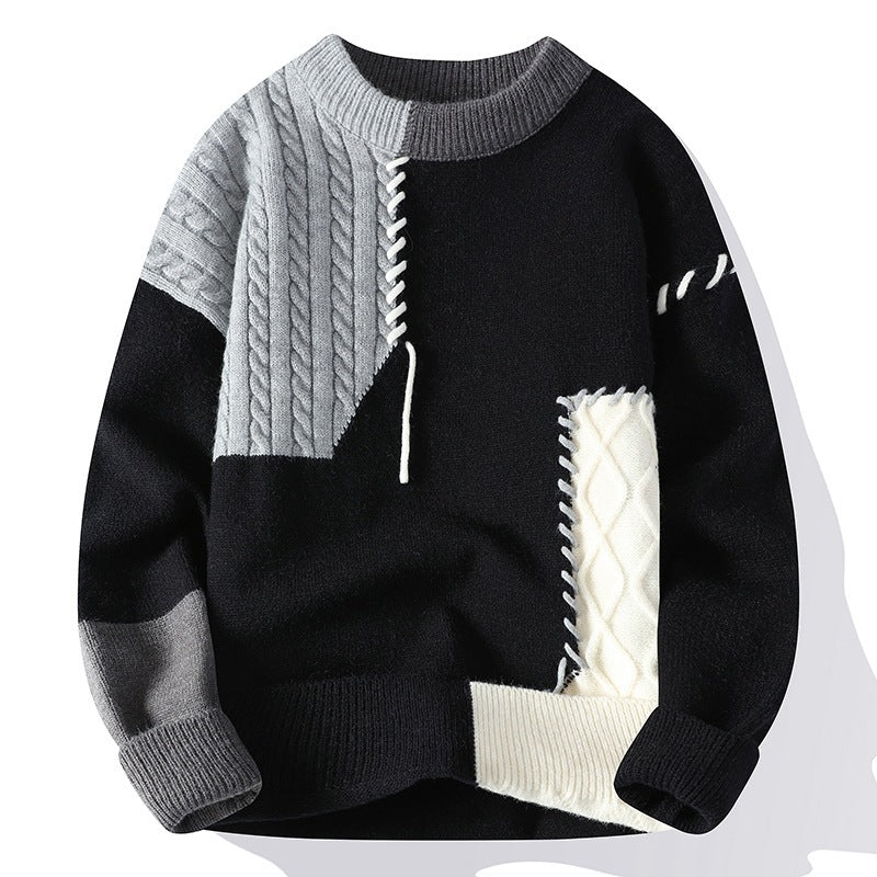 Colorblock Pullover Sweater - Long Sleeve Men's Top