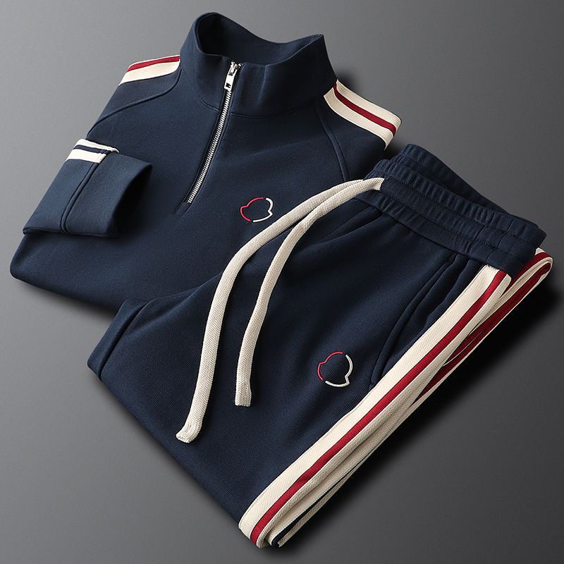 Fashion Side Stripe Leisure Sports Sweater Two-Piece Set